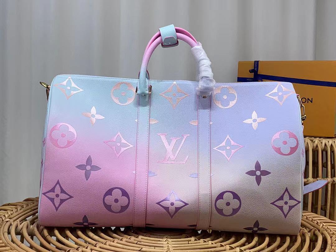 Louis Vuitton KEEPALL Blue Pink