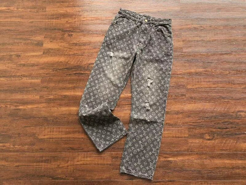 Calça Louis Vuitton Monogram Jeans Cinza