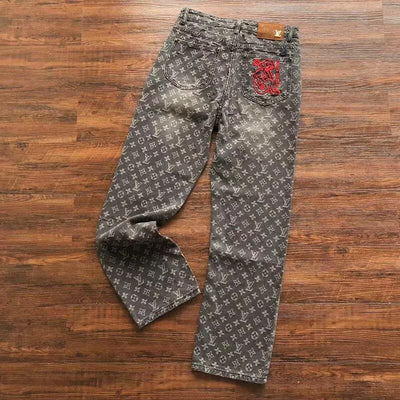 Calça Louis Vuitton Monogram Jeans Cinza