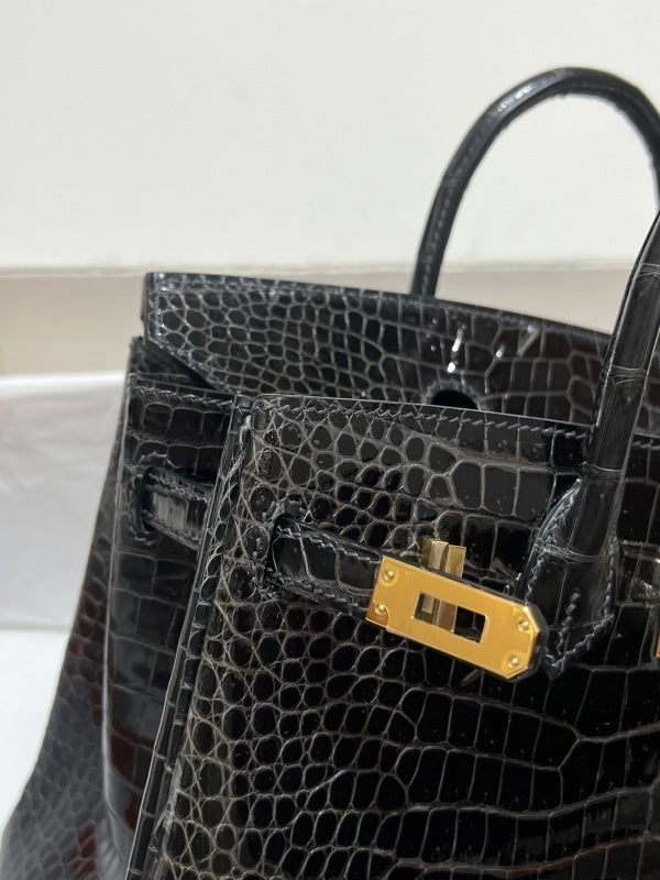 Bolsa Hermes Birkin 25 Alligator Gold Hardware 89