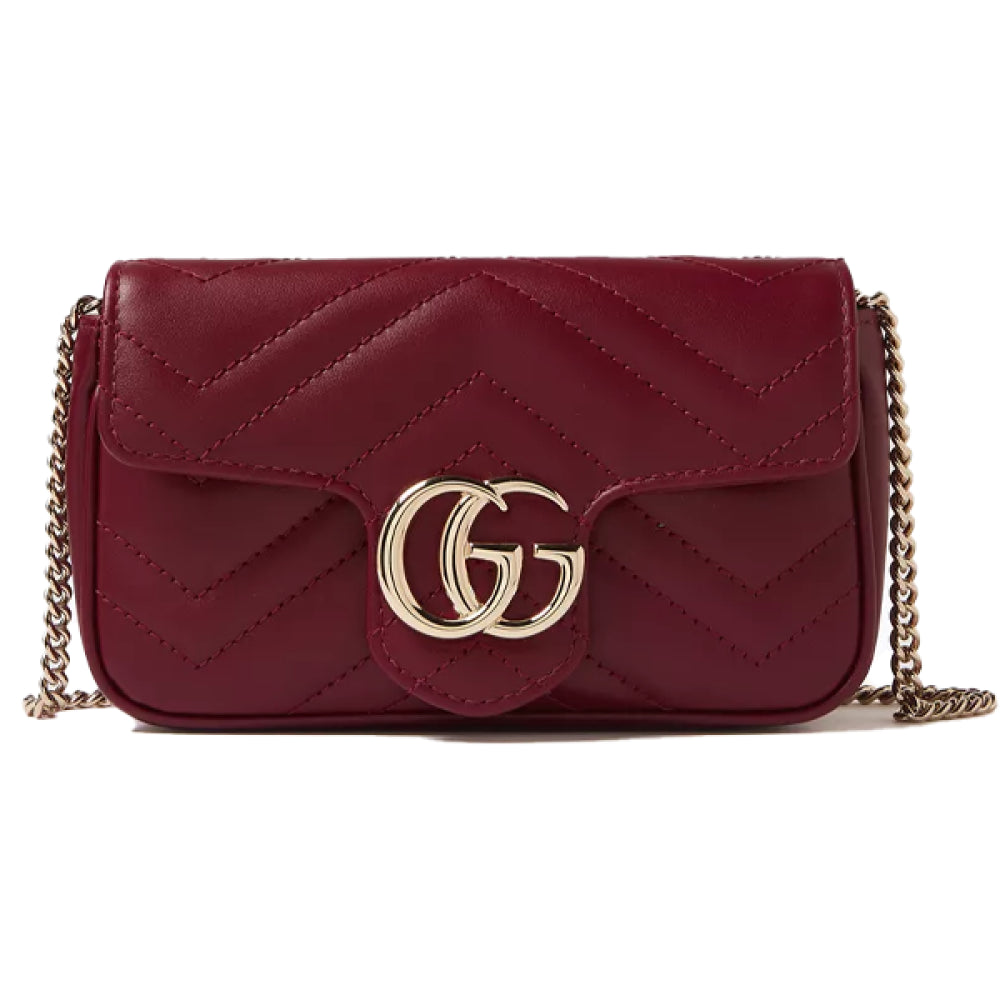 Gucci GG Marmont Matelasse Super Mini Bag Red
