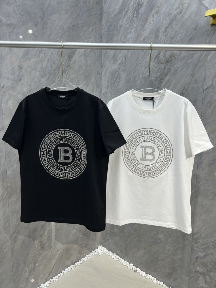 Camiseta Balmain T Shirt Logo Black White