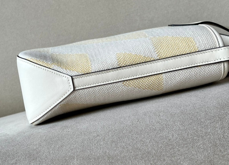 Bolsa Hermès Cabas H Biais 27 White Yellow