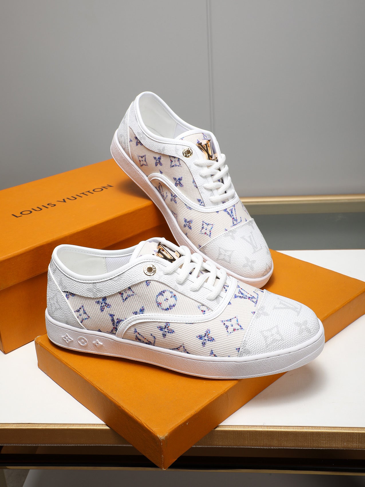 Tenis LV Match Up Monogram White Blue