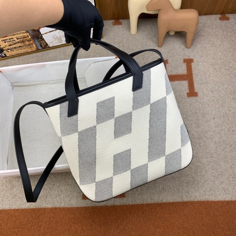 Bolsa Hermès Cabas H Biais 27 White