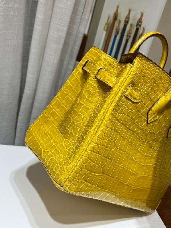 Bolsa Hermes Birkin 25 Alligator Yellow