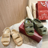 Sandália Gucci Raffia Cotton Crochet GG Sandals