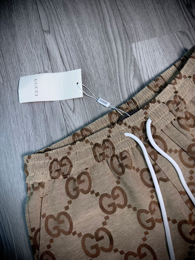 Shorts Gucci Beige Monogram Denim GG Gold