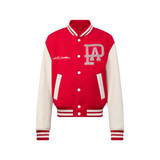 Jaqueta Varsity Louis Vuitton Red Signature Damier Pearl (Pronta Entrega) Tamanho GG