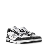 Louis Vuitton LV Trainer Low Velcro Strap Monogram Denim Black White