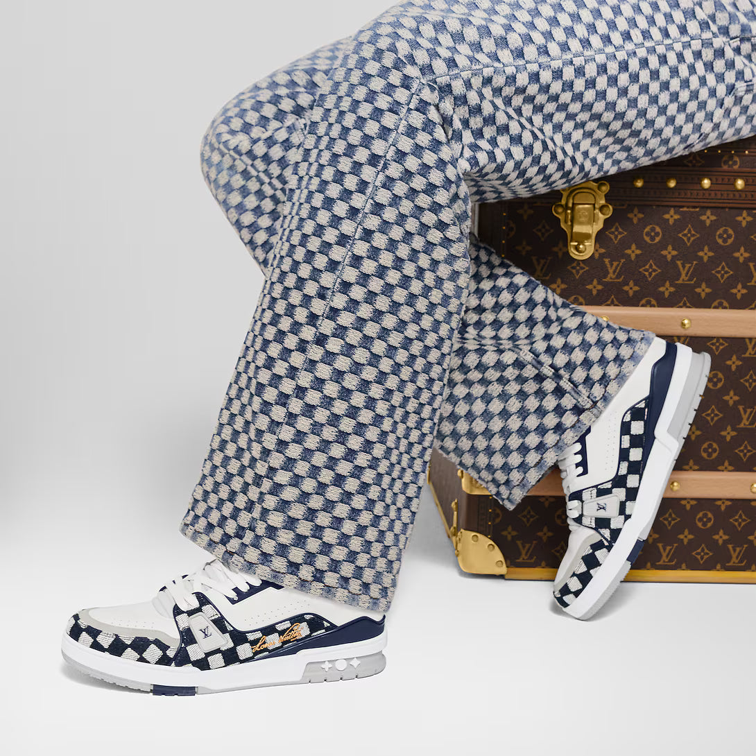 Louis Vuitton LV Trainer Monogram Denim White Blue