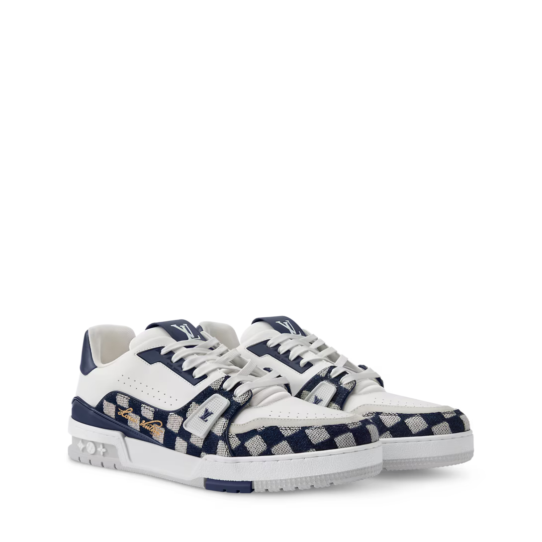 Louis Vuitton LV Trainer Monogram Denim White Blue