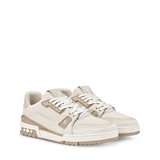 TÊNIS Louis Vuitton LV Trainer Beige White Monogram Denim