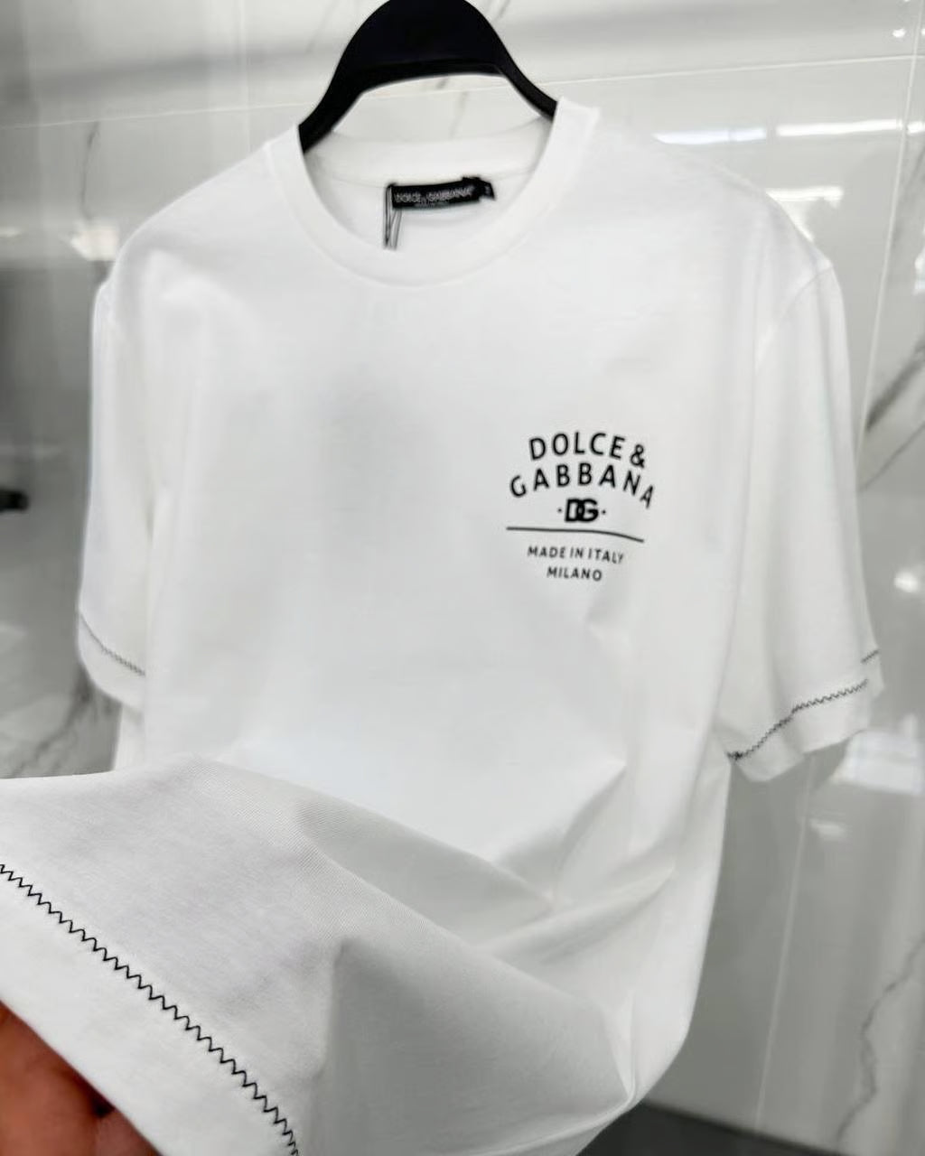 Camiseta Dolce Gabbana White Logo Black