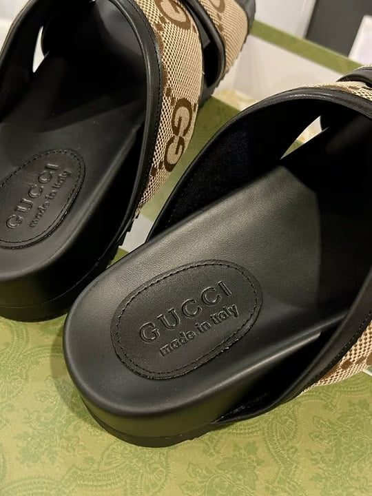 Chinelo Gucci Slipper Sandal Bege Monogram