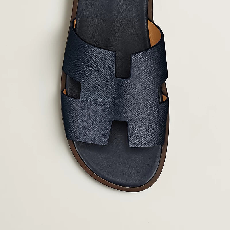 Hermes Izmir Sandal Blue Marine Smooth Calfskin Leather