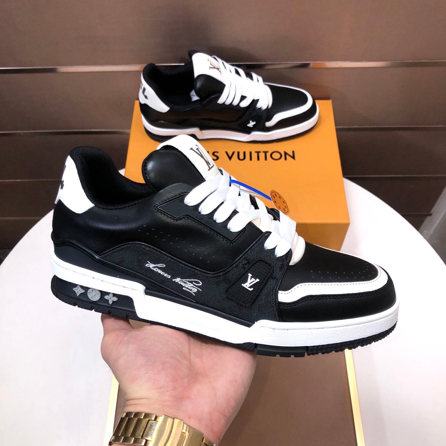 Louis Vuitton LV Trainer Black Monogram Denim