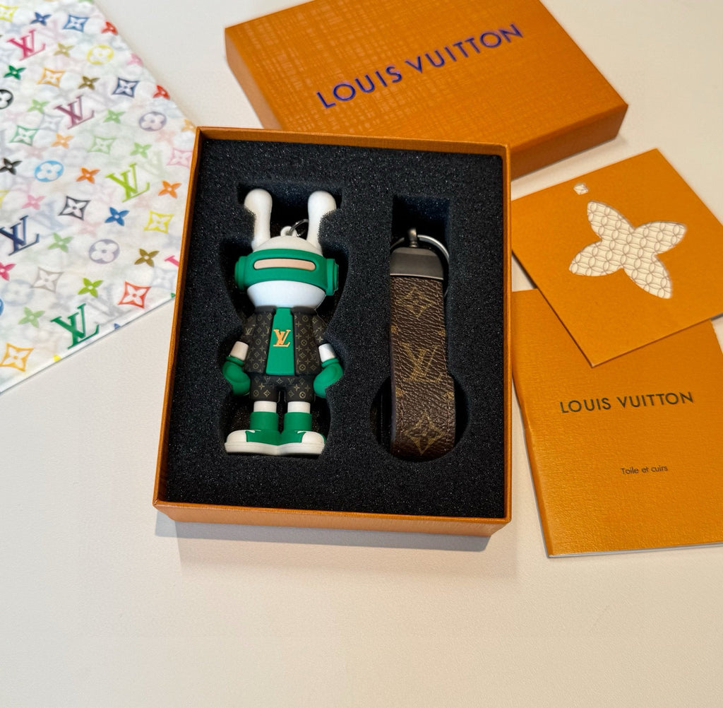 Chaveiro Bag Charm Lv Green Rabbit Key Chain