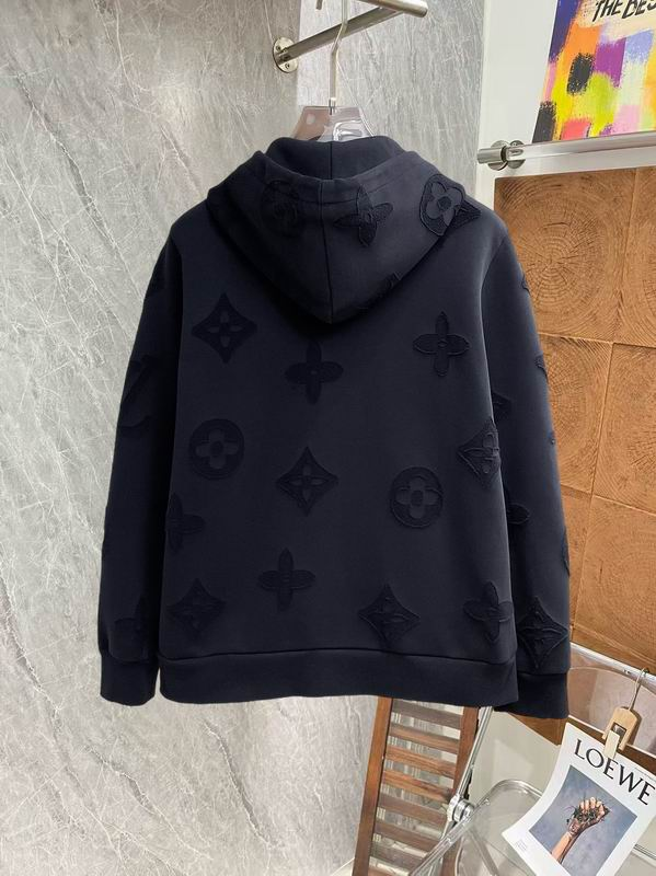 JAQUETA Louis Vuitton Contrast Appliqué Monogram Zip-Up Hoodie Black