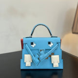 Bolsa Hermès Kelly Idole Kelly Doll in Lizard Blue