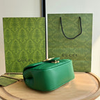 Gucci GG Marmont Mini Shoulder Bag Matelasse Chevron Green