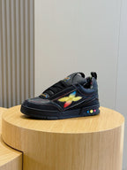 Tênis Louis Vuitton LV Skate Monogram Flowers Black