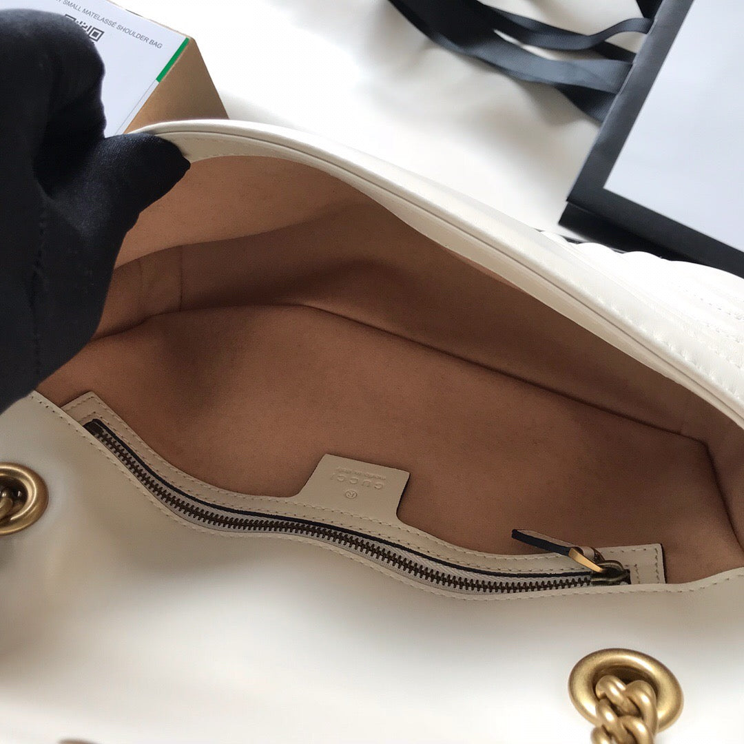 Gucci GG Marmont Small Matelasse Bag White