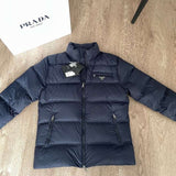 Jaqueta Prada Zip-Up Puffer Azul Marinho