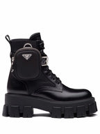 Prada Bota Monolith de couro Black (Pronta Entrega) Tamanho 40