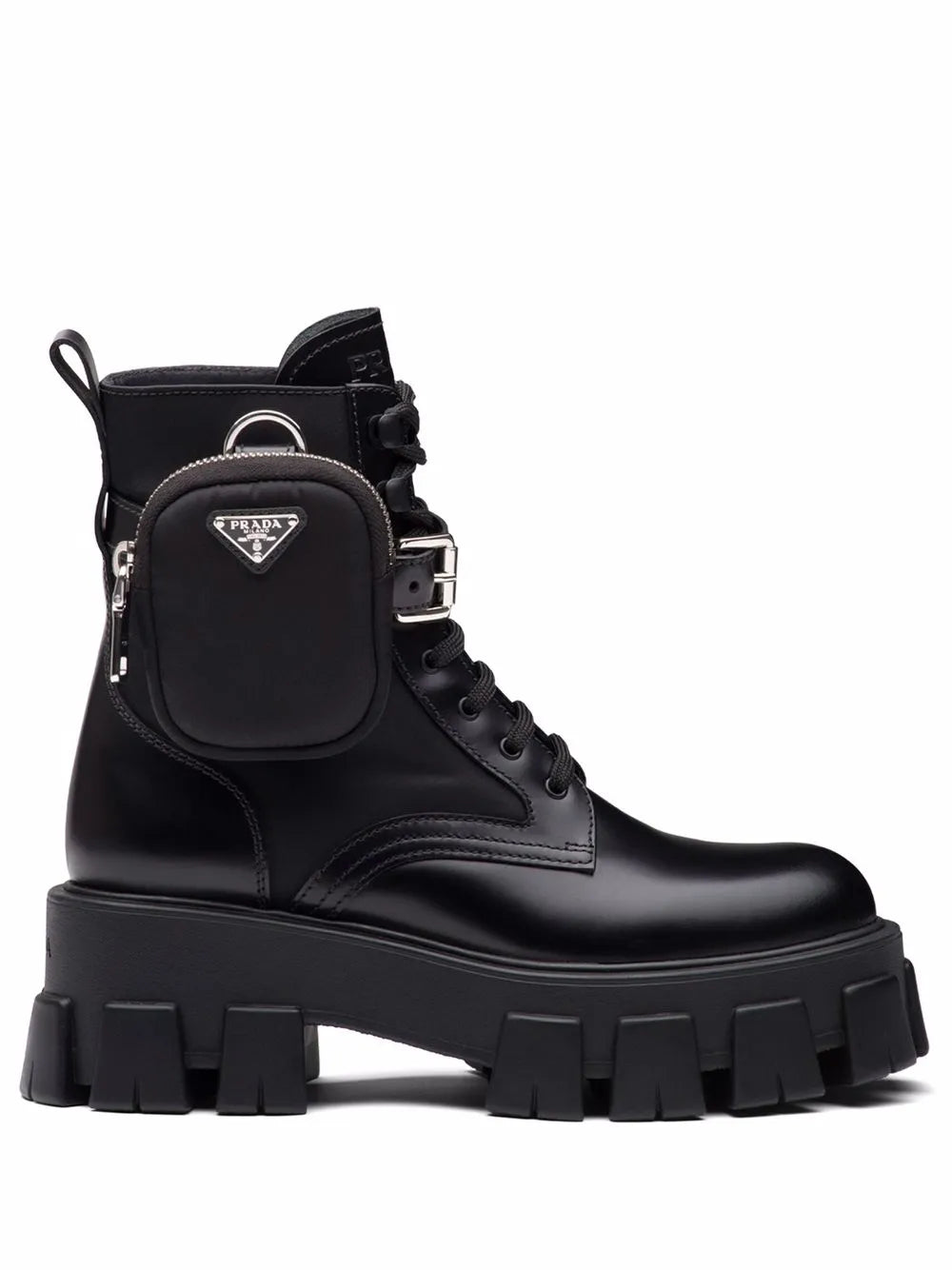 Prada Bota Monolith de couro Black (Pronta Entrega) Tamanho 40