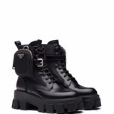 Prada Bota Monolith de couro Black (Pronta Entrega) Tamanho 40