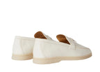Loro Piana Summer Charms Walk Loafers Deerskin White