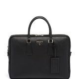 Prada Saffiano Leather Briefcase Black