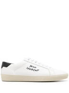 Saint Laurent Court Classic SL/06 bordado em couro branco e preto