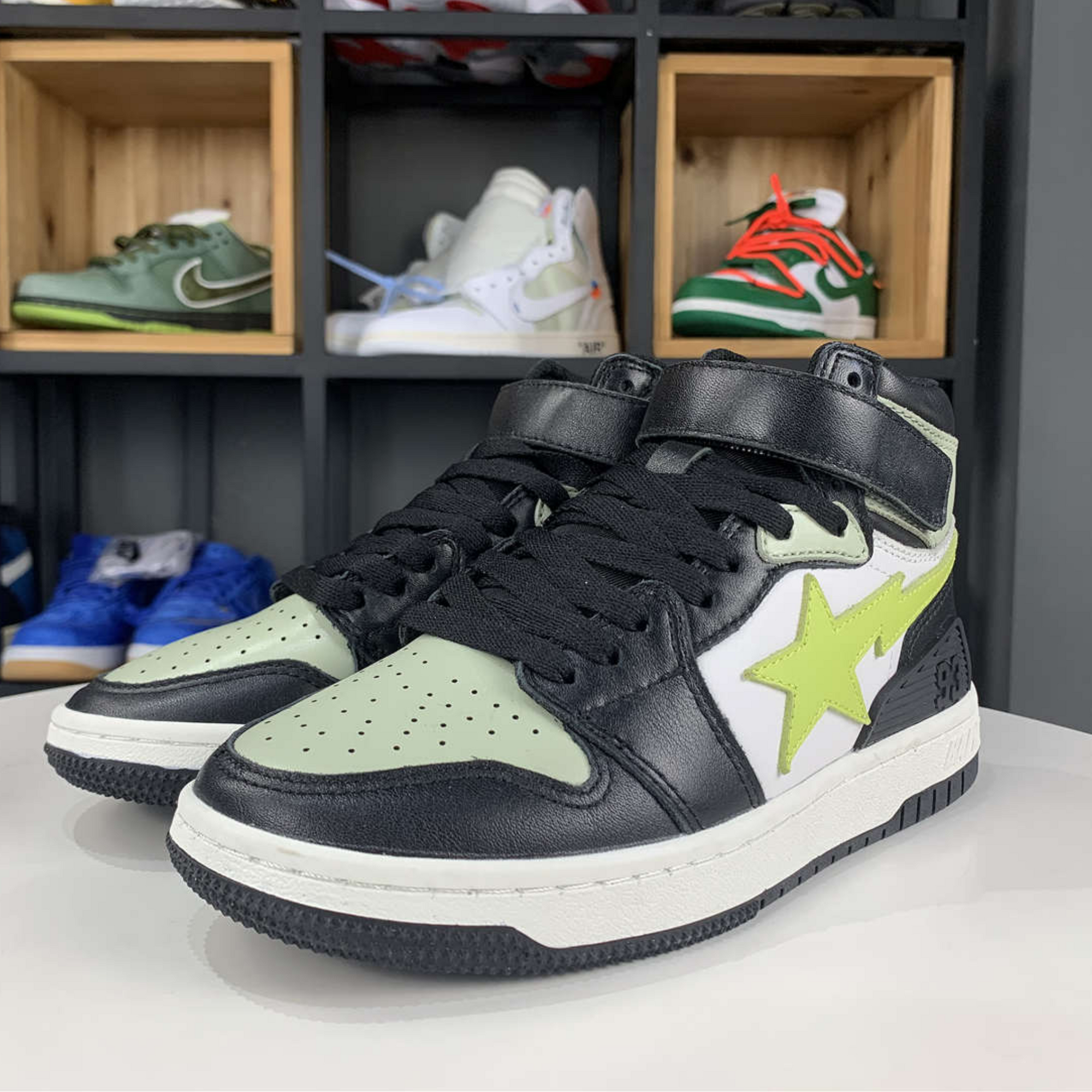 A Bathing Ape Block Sta High "Black Lime"