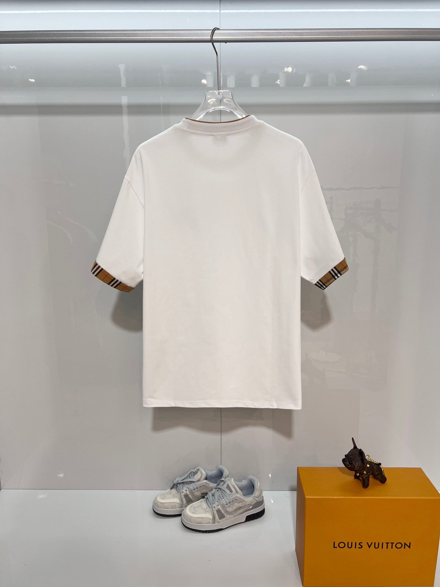 Camiseta Burberry Black Logo Black White Xadrez