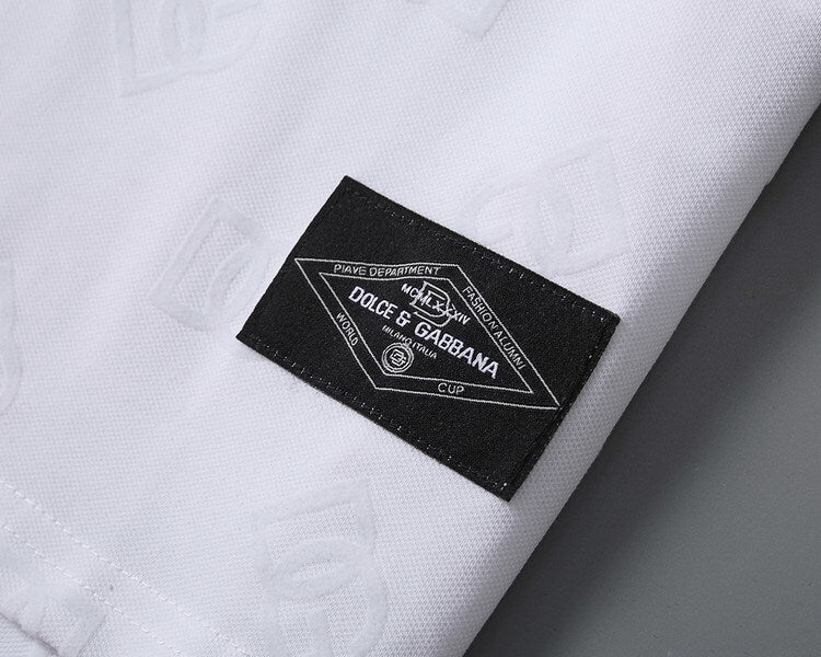 Polo Dolce Gabbana T-Shirt White Logo Lateral