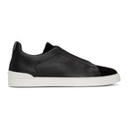 Tênis Zegna Triple Stitch Suede Sneakers Black White (Pronta Entrega) Tamanho 40 e 41