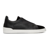 Tênis Zegna Triple Stitch Suede Sneakers Black White (Pronta Entrega) Tamanho 41
