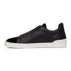 Tênis Zegna Triple Stitch Suede Sneakers Black White (Pronta Entrega) Tamanho 40 e 41