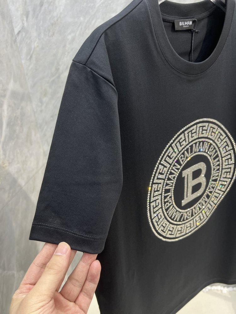 Camiseta Balmain T Shirt Logo Black White