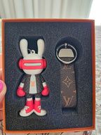 Chaveiro Bag Charm Lv Red Rabbit Key Chain