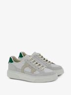 Tênis Ferragamo White Low Cut Gancini Outline Sneakers Salvatore