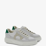 Tênis Ferragamo White Low Cut Gancini Outline Sneakers Salvatore