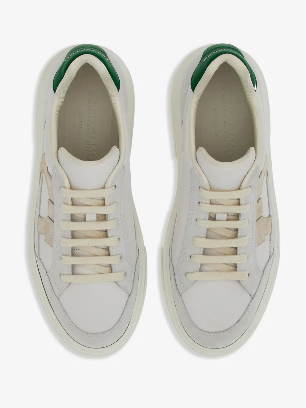 Tênis Ferragamo White Low Cut Gancini Outline Sneakers Salvatore