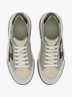 Tênis Ferragamo Gray & Off-White Low Cut Gancini Outline Sneakers