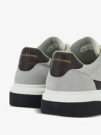 Tênis Ferragamo Gray & Off-White Low Cut Gancini Outline Sneakers