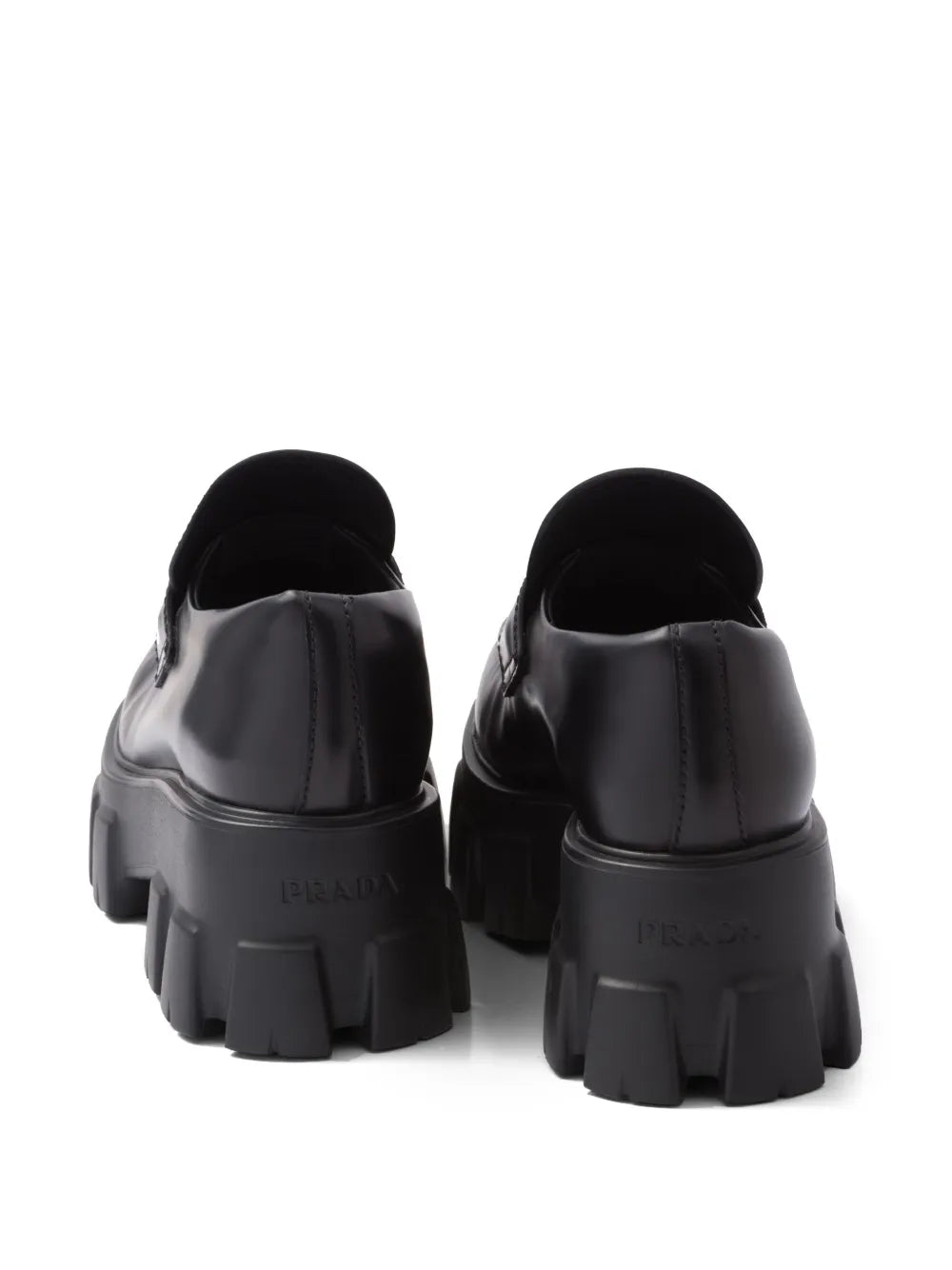 Prada Mocassim Monolith de couro Black