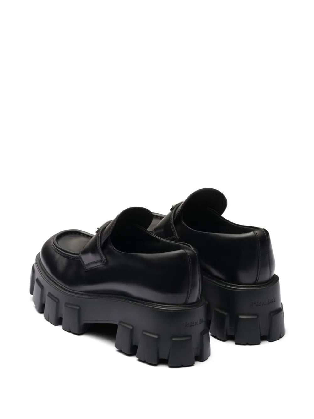 Prada Mocassim Monolith de couro Black