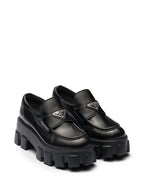 Prada Mocassim Monolith de couro Black